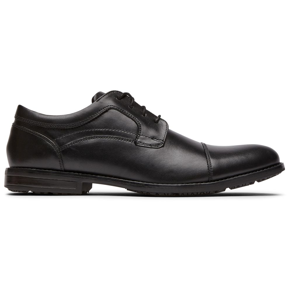 Rockport Mykel Cap Toe - Mens Oxfords - Black - NZ (YLP-794268)